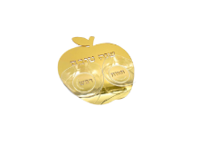 קישוט תפוח עם צלוחיות 20 סמ - זהב